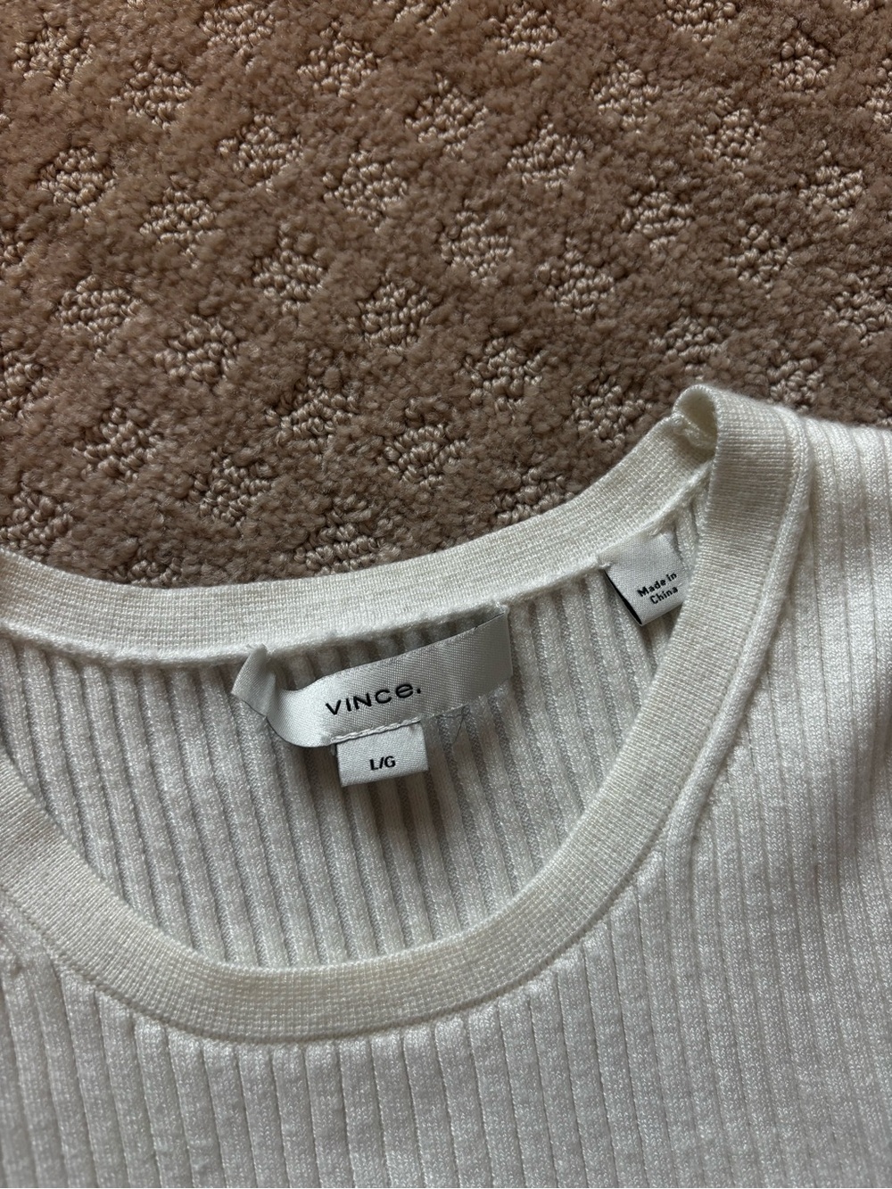 Vince Off-White Ribbed Knit Tank Shell - Picture 6 of 9